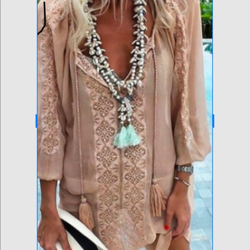 Apricot geometric above knee dress - Picture 2 of 4